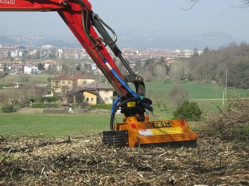Hydraulic mulchers for excavators and skid steer loaders